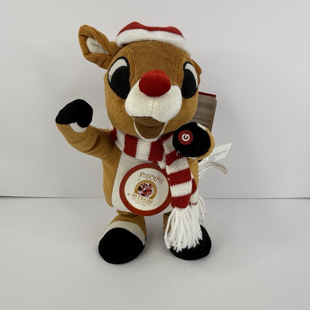 Gemmy Rudolph the Red Nosed Reindeer 12" Side Stepper Animated Plush NWT